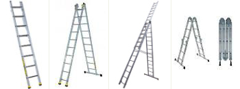 Професионални алуминиеви стълби - еднораменна, двураменна, трираменна и сгъваема